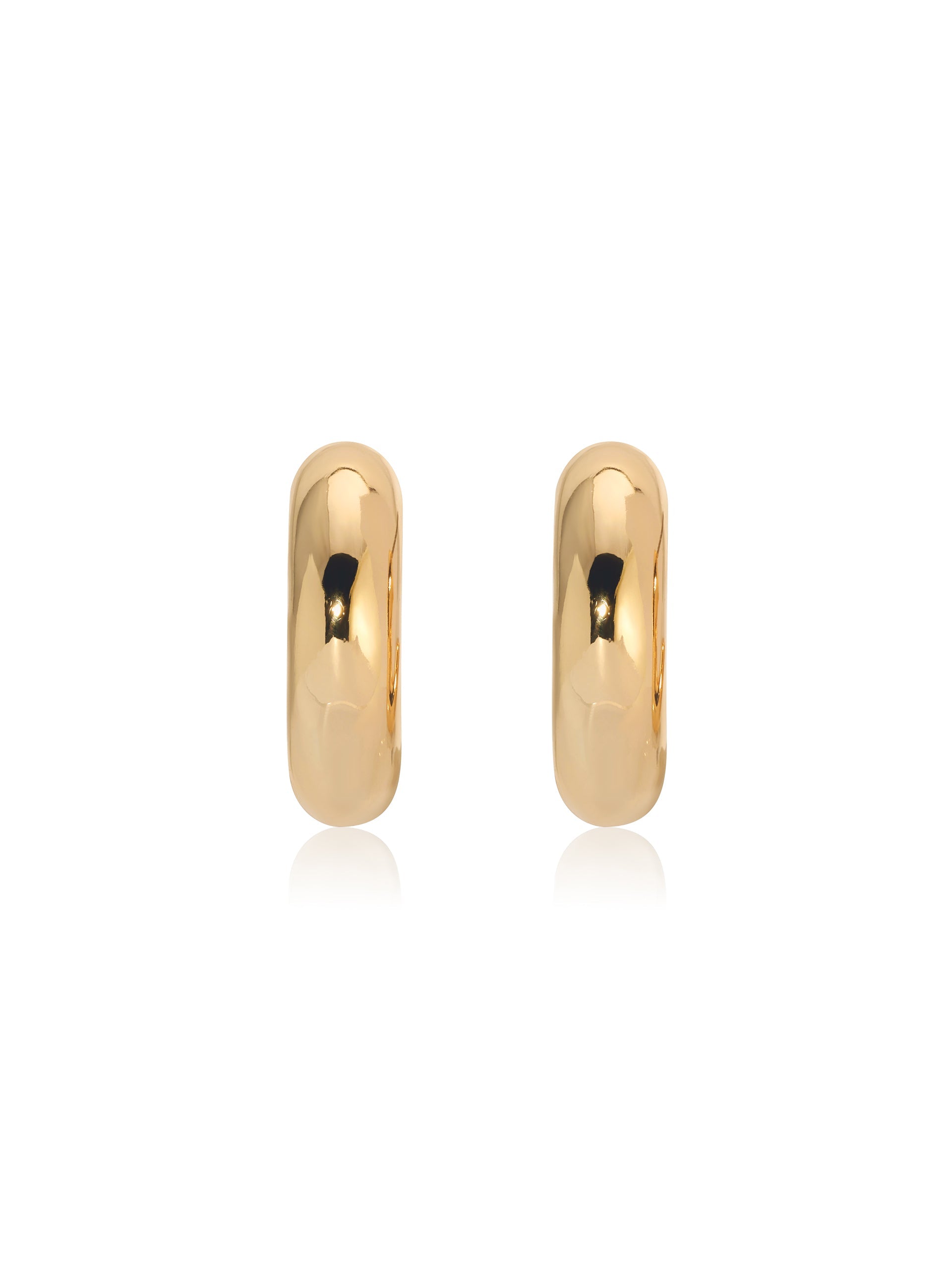 Mini Thick Classic Hoops - 14K Gold Plated Small Hoop Earrings for Women, Everyday Wear & Gift Giving