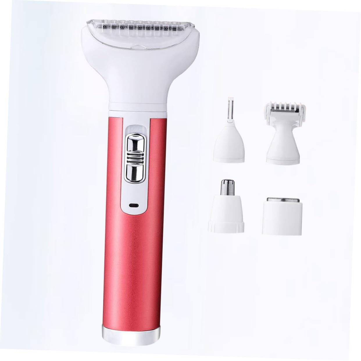 Women's Electric Shaver & Eyebrow Trimmer - USB Rechargeable Cordless Body Hair Remover for Face, Legs, Bikini Line - Painless Hair Removal for Smooth Skin - Perfect for Travel, Gym & Daily Grooming (Red)