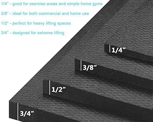 Premium American Floor Mats - Ultimate Stand-Alone Gym Mats 10% Blue 4' x 6' - 3/4