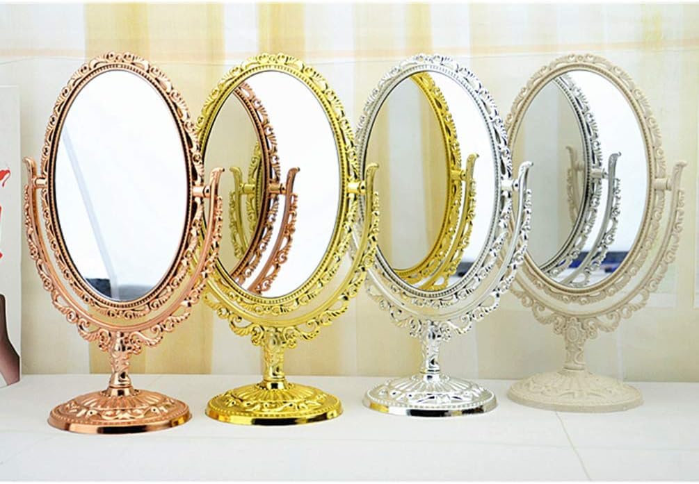RAAYA 2-Sided Makeup Mirror with Stand - Adjustable Vanity Mirror for Dressing Table, Bedroom & Bathroom - Perfect for Makeup Application, Skincare & Hair Styling - 1 Piece
