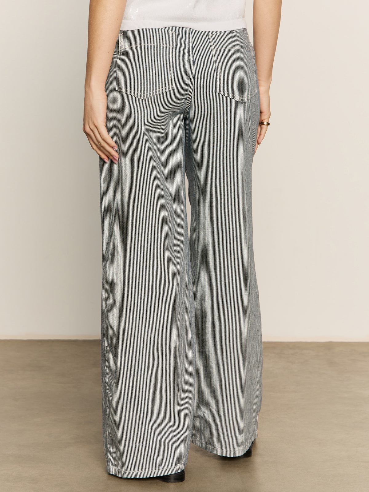 Marine Full Length Semi High Rise Pant Yacht Stripe - Nautical Style Women's Trousers for Sailing, Yachting & Casual Wear