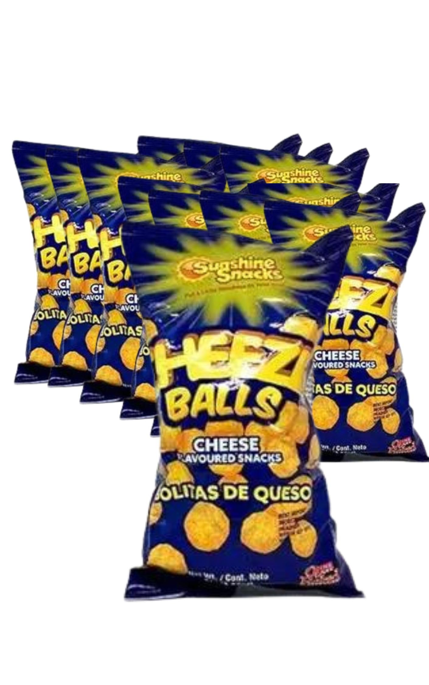 Sunshine Oven Baked Cheese Balls Snacks - 12 Pack | Crunchy Cheese Flavored Puffs | Perfect for Parties, Movie Nights & Lunchbox Treats