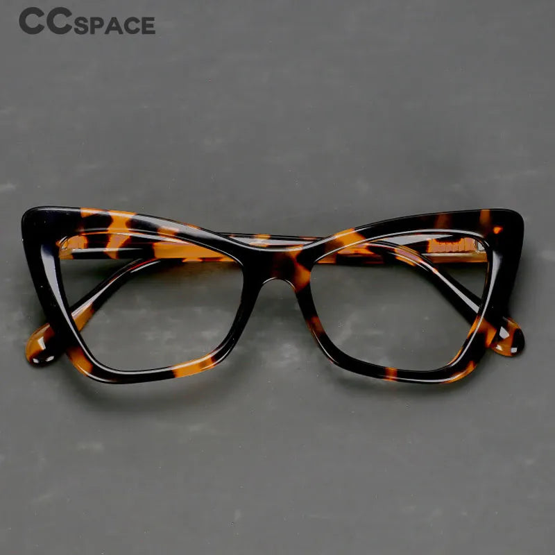 CCspace Women's Full Rim Cat Eye Acetate Reading Glasses for Hyperopia - Stylish & Lightweight Eyewear for Work, Reading, and Daily Use