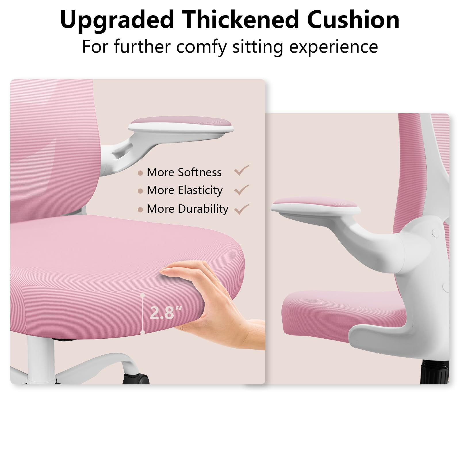 Ergonomic Office Chair with Lumbar Support - Adjustable Height, Breathable Mesh & Flip-Up Arms - Comfortable Swivel Task Chair for Home & Office - Perfect for Long Work Hours, Gaming & Study Sessions