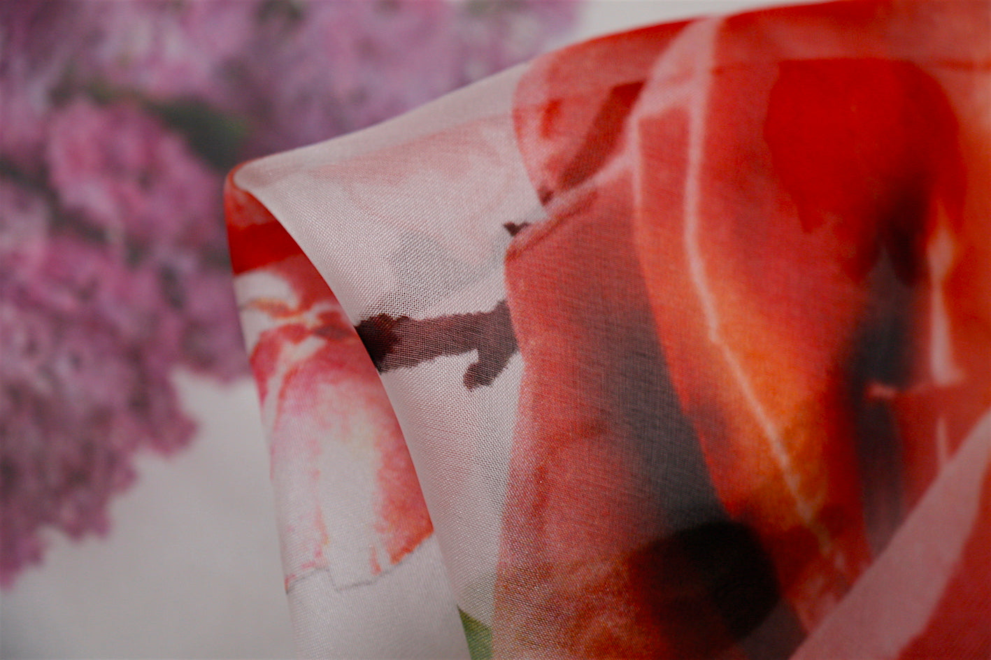 Art Of Bloom Chiffon Scarf - Lightweight Floral Print Shawl for Women - Perfect for Spring Outfits, Beach Cover-Ups & Evening Elegance