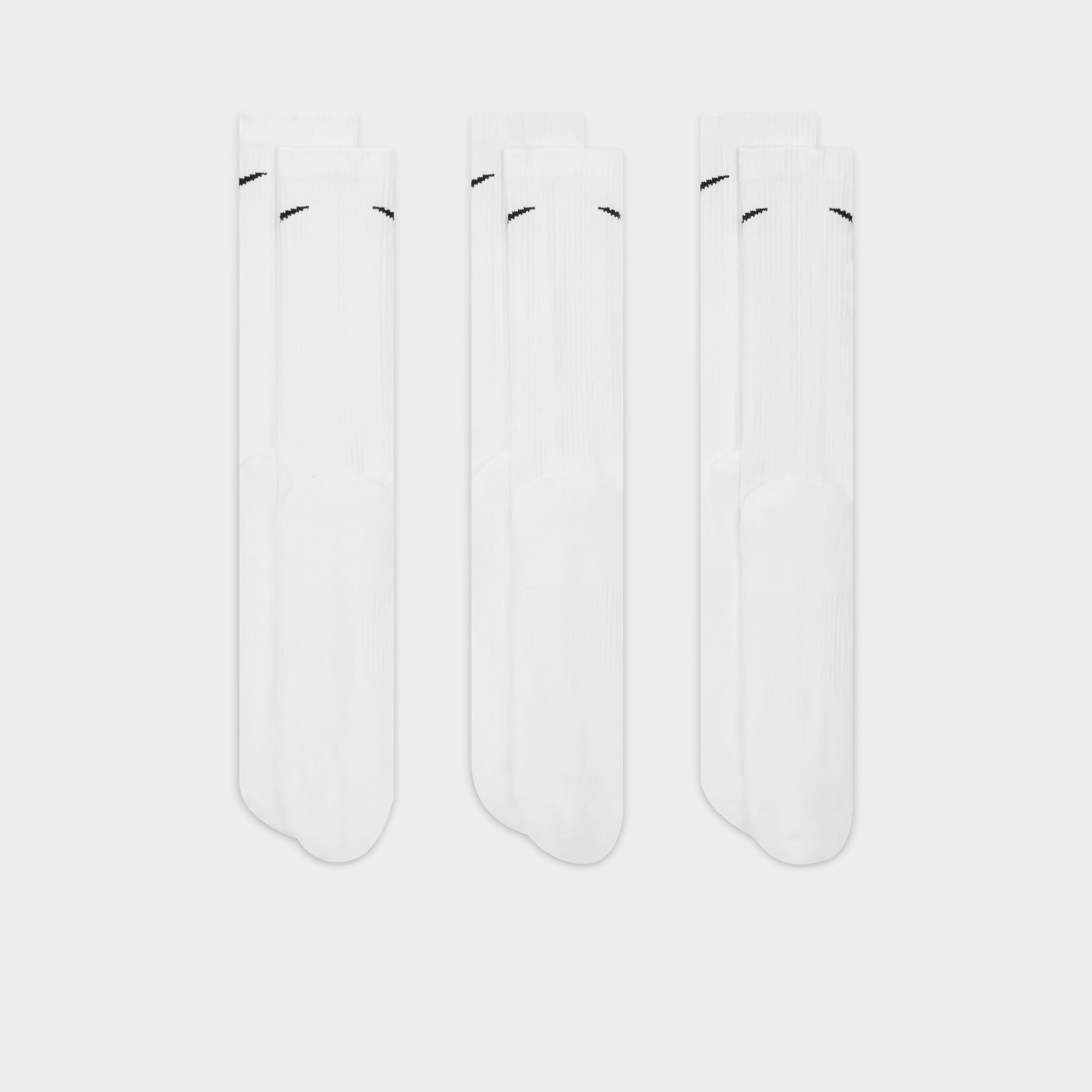 Nike Everyday Plus Cushioned Athletic Socks for Men & Women - White/Black - Comfortable Running, Workout & Casual Wear Socks