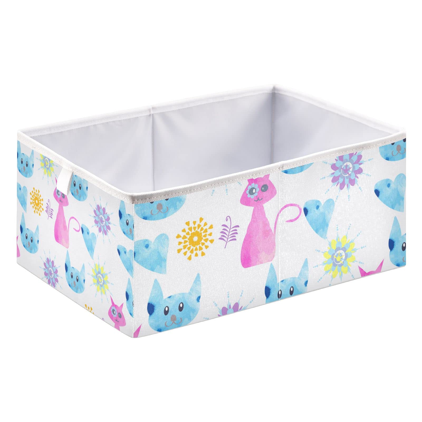 Collapsible Rectangular Storage Bins for Cats - Large Foldable Toy Organizer Cubes for Kids Bedroom & Playroom | Perfect for Pet Supplies, Toys, and Room Organization