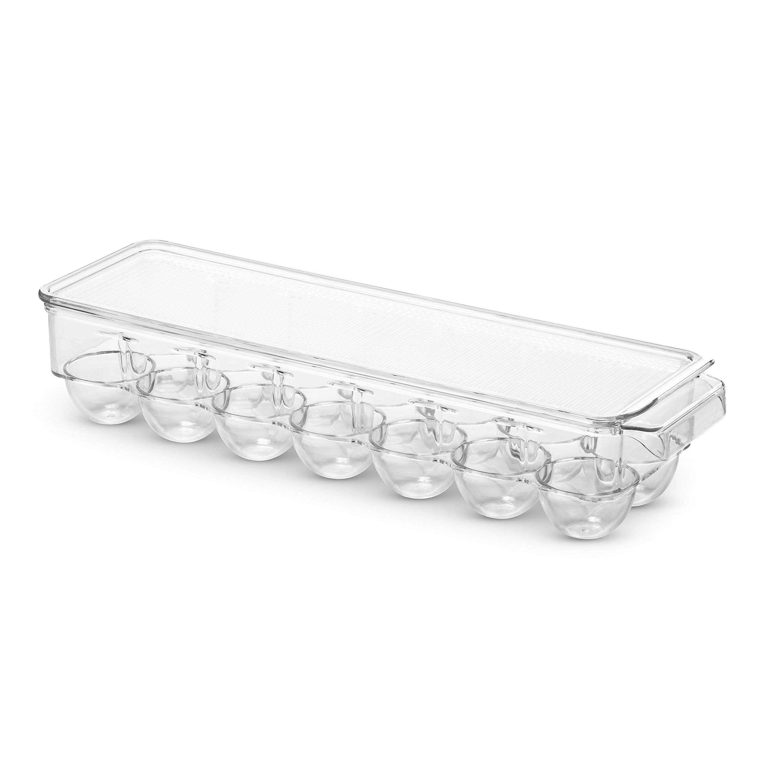 8-Pack Clear Plastic Refrigerator & Pantry Organizer Bins - Stackable Food Storage Containers for Kitchen, Fridge, Freezer, Cabinets | Perfect for Countertop Organization, Bedroom & Bathroom Storage - Durable Household Baskets