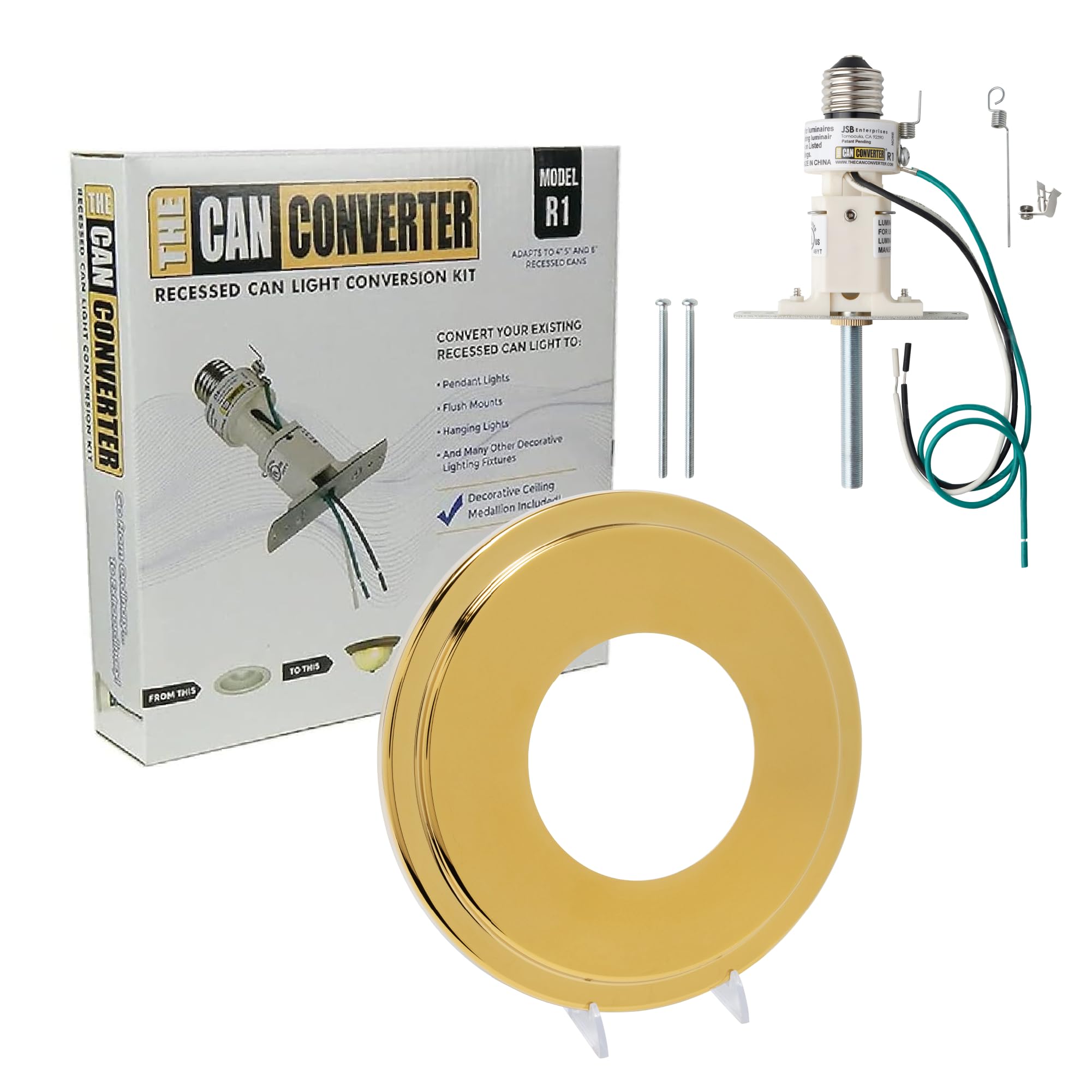 Recessed Can Light Conversion Kit - Gold, for Ceiling & Pendant Lights - Home Improvement