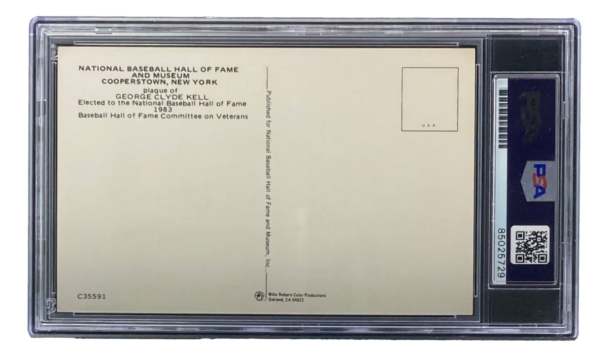 George Kell Autographed 4x6 Detroit Tigers Hall of Fame Plaque Card with PSA/DNA Certification #8502729 - Perfect for Sports Memorabilia Collectors and Baseball Fans Display