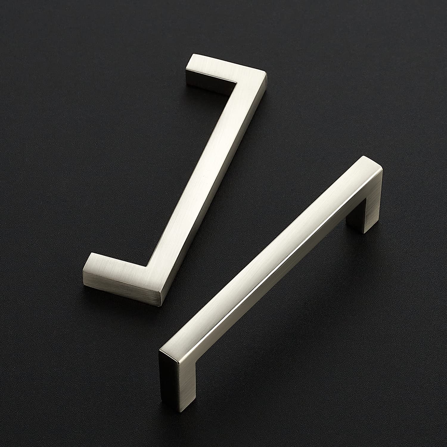 Ravinte 15 Pack 3-3/4 Inch Slim Square Bar Drawer Pulls - Brushed Nickel Cabinet Handles for Kitchen & Bathroom - Modern Hardware for Drawers, Cabinets, Furniture & Home Decor