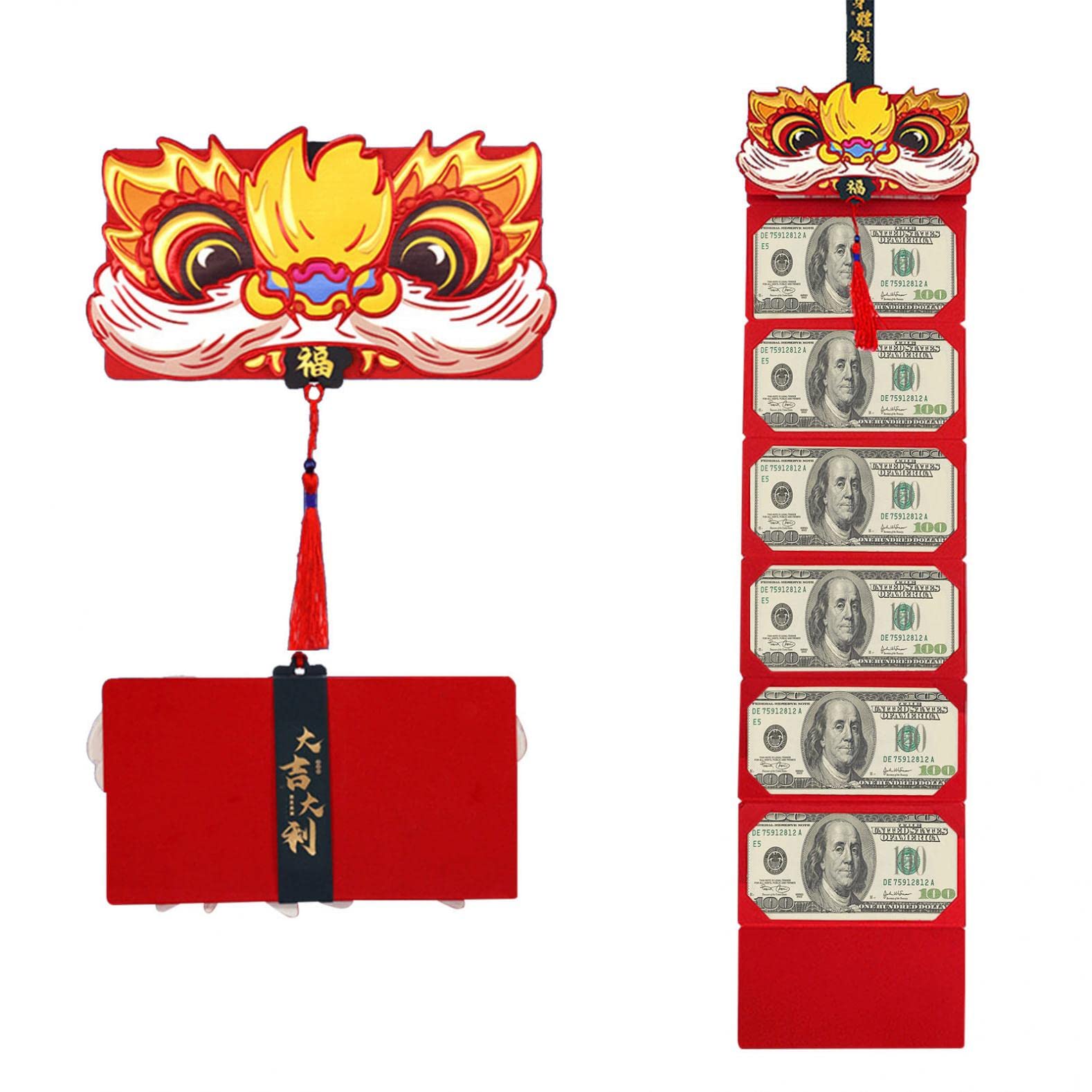 2022 Chinese New Year Red Envelopes - Year of the Tiger Lucky Money Packets (10/6 Slot) | Traditional HongBao Lai See Cash Pockets for Spring Festival, Weddings & Parties | Perfect for Gifting, Celebrations & Good Fortune Wishes