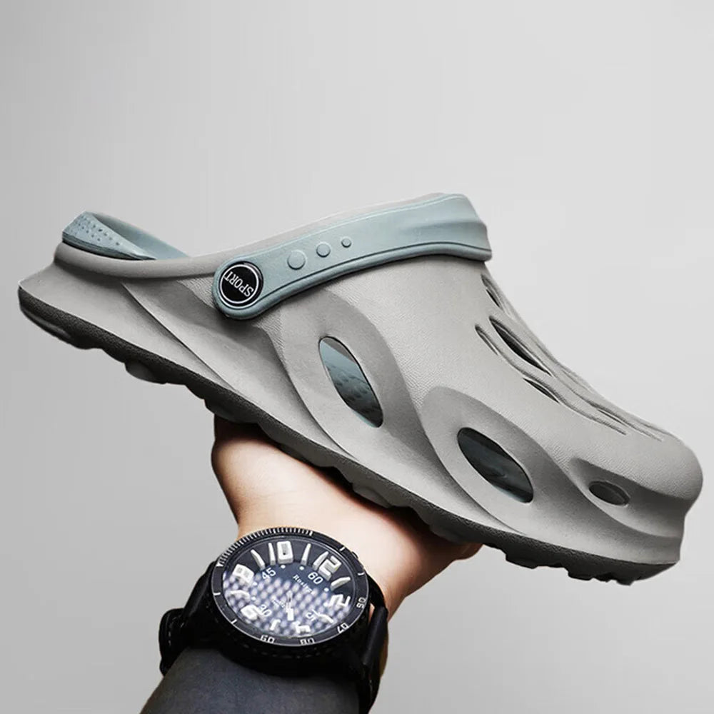 **Men's Aqua Shoes - Waterproof Anti-Slip Beach Sandals with Thick Sole - Lightweight EVA Flip Flops for Swimming, Surfing, and Outdoor Activities**