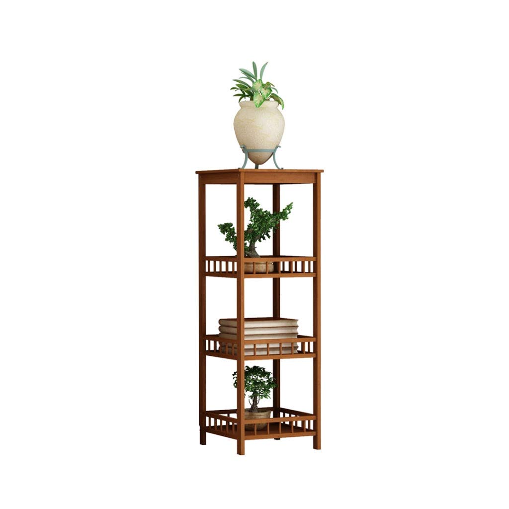 4-Tier Bamboo Flower Stand - Modern Chinese Style Plant Holder for Balcony, Garden & Home Decor - Sturdy Potted Plant Shelf for Indoor & Outdoor Use (Brown) - Perfect for Displaying Flowers, Herbs & Succulents