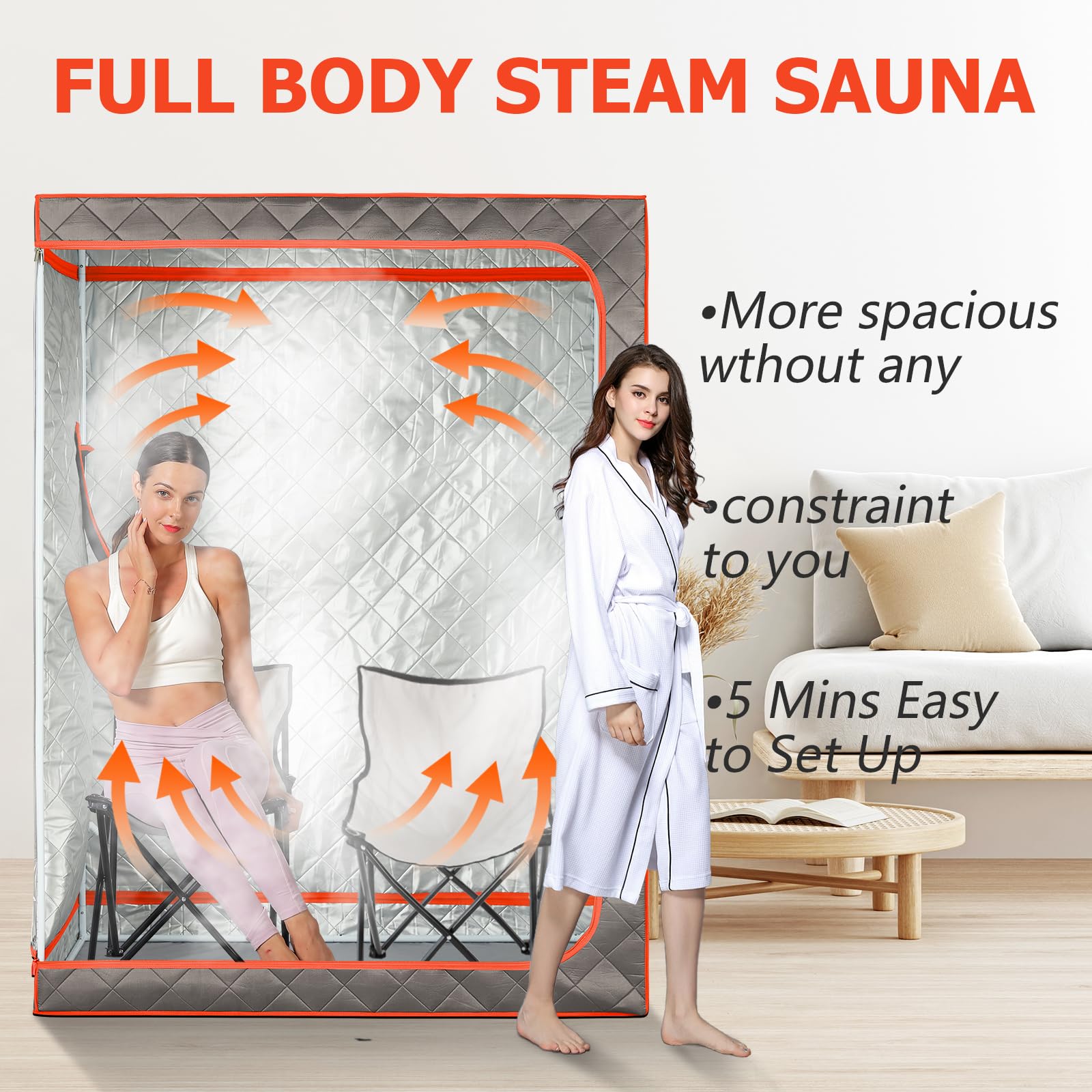 Portable Steam Sauna Tent for 1-2 People | Full Size Foldable Home Sauna with 2 Chairs | Detox & Relaxation for Couples, Spa Lovers & Home Wellness | Perfect for Small Spaces, Apartments & Post-Workout Recovery