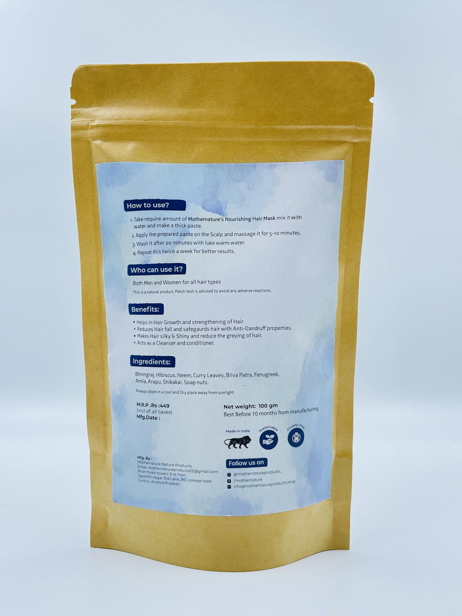 Mothernature Hair Mask for Frizzy Hair - Deep Conditioning Treatment for Soft & Silky Hair | Hydrating Hair Care Solution for Dry, Damaged Hair - Perfect for Home Spa Days & Salon-Quality Results