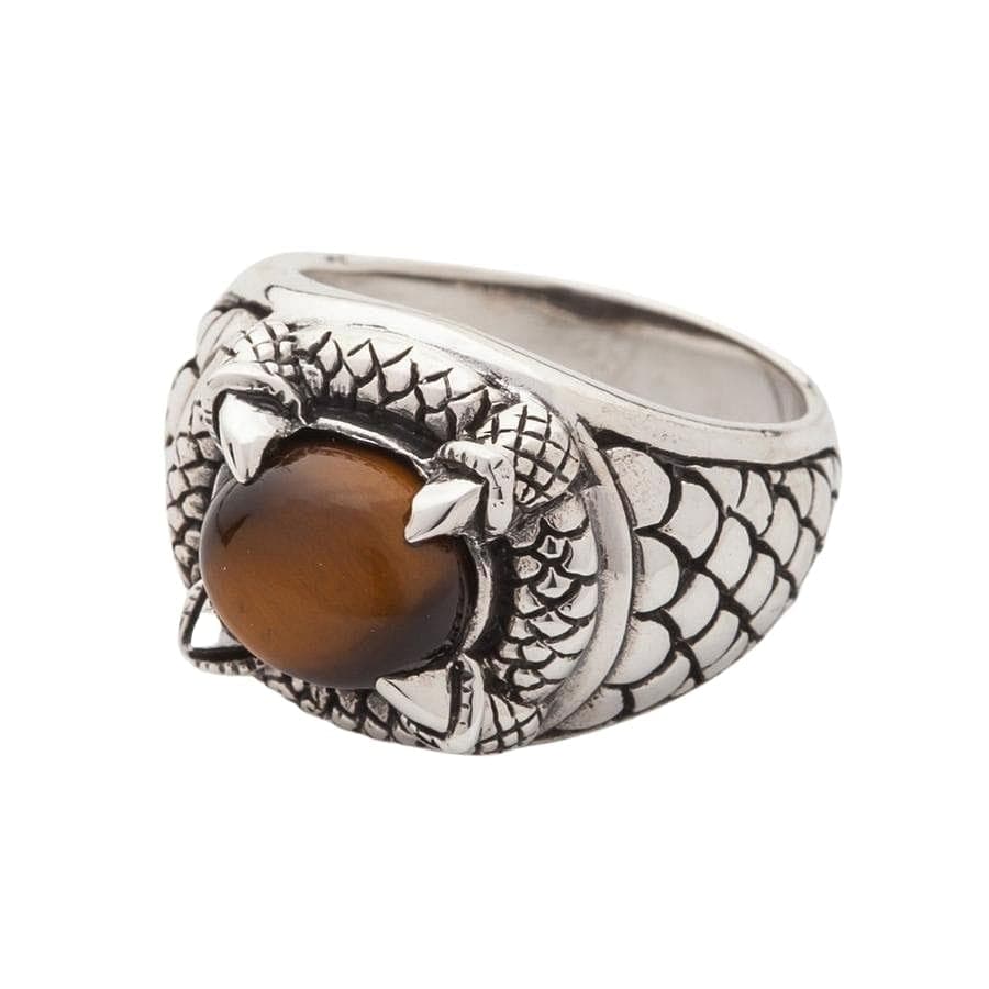Gothic Claw Tiger Eye Sterling Silver Men's Ring for Punk Fashion & Gothic Jewelry Lovers - Perfect for Halloween, Cosplay & Alternative Style