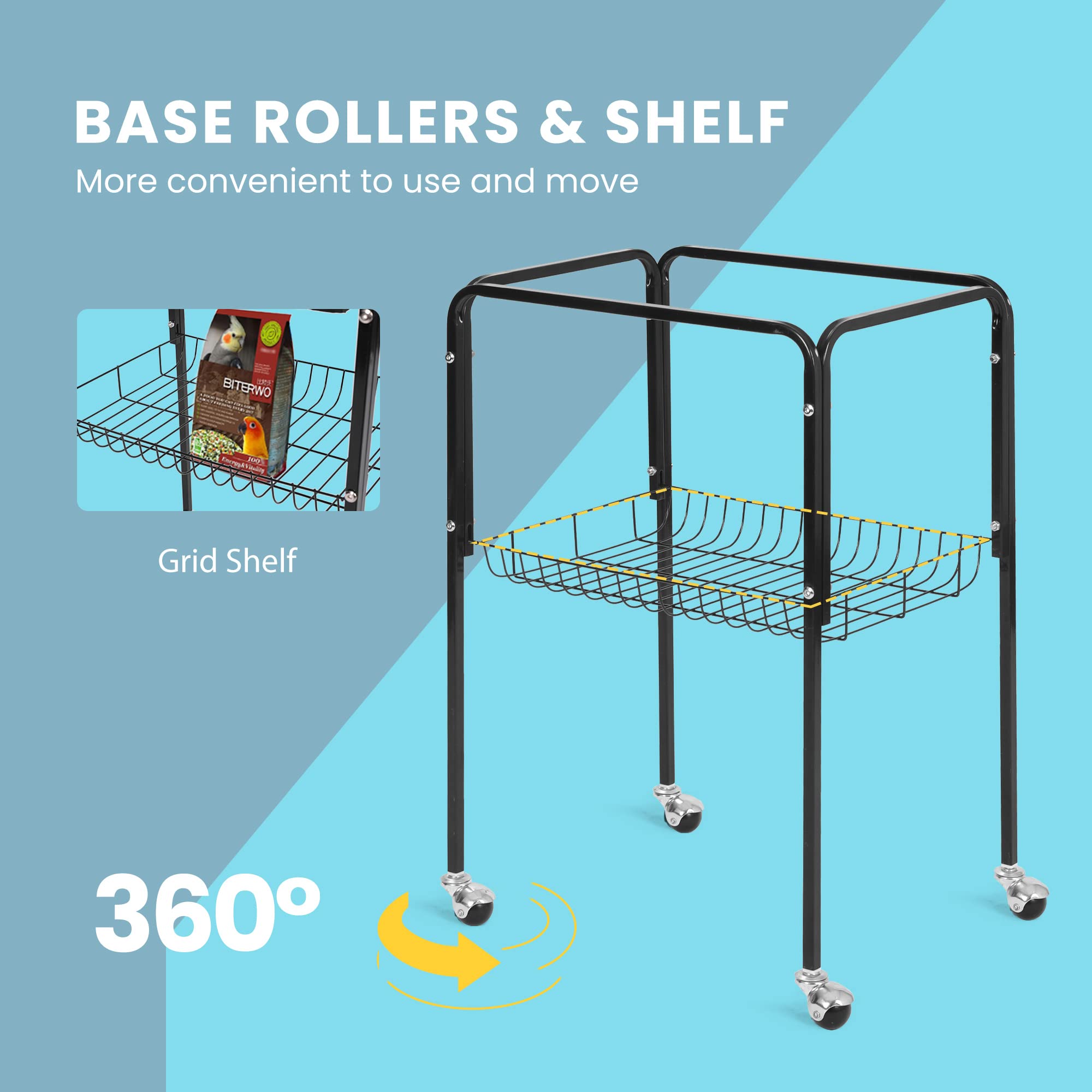 VIVOHOME 64 Inch Large Bird Cage with Play Top & Wheels - Spacious Home for Parrots, Conures, Lovebirds, Cockatiels, Parakeets - Perfect for Playtime & Training in Living Room or Patio