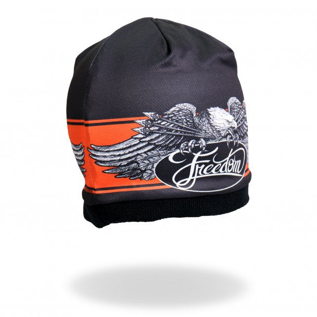 Hot Leathers Sublimated Freedom Eagle Beanie - 3D Printed American Flag Design Winter Hat for Men & Women - Perfect for Outdoor Activities, Sports, and Cold Weather Fashion