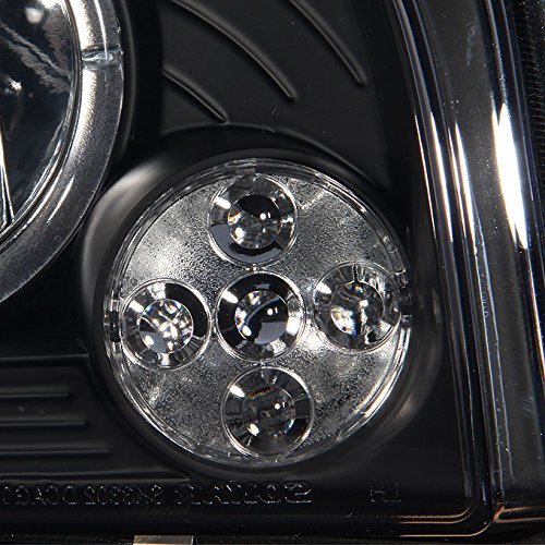 AKKON Black Halo Angel Eye LED Projector Headlights + Dark Red Tail Lights Combo for 2009-2010 Dodge Charger - Upgrade Your Car's Style & Night Visibility (Perfect for Night Driving, Car Shows & Custom Builds)