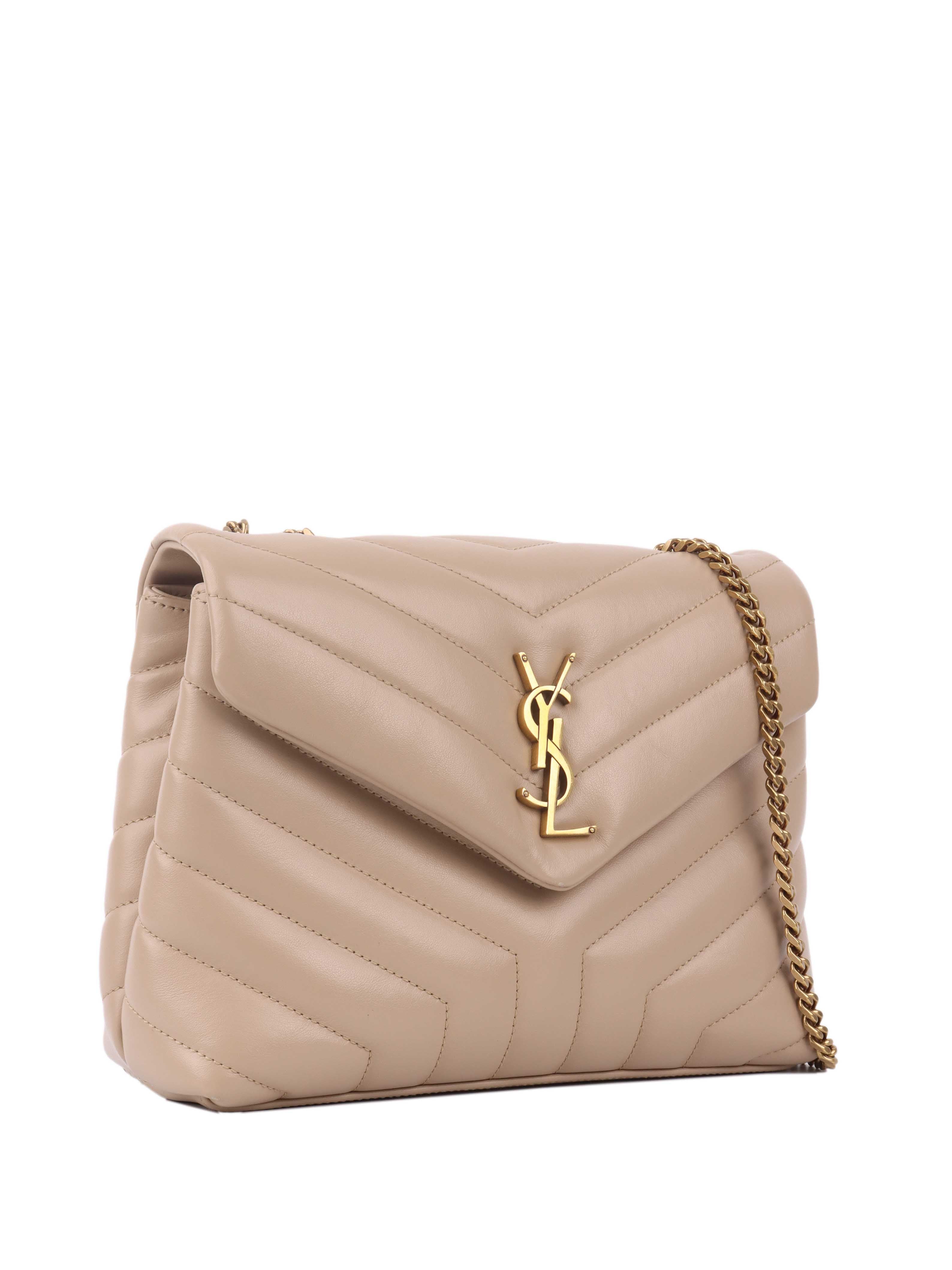 Saint Laurent Small Beige Loulou Bag - Luxury Crossbody Purse for Women | Perfect for Date Night, Office & Evening Events