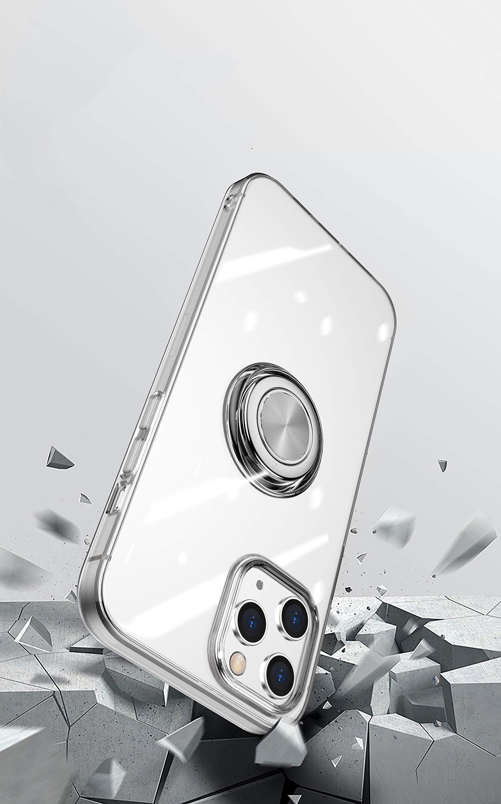 SORAKA iPhone 11 Pro Max Case with Ring Holder - Slim Fit Soft TPU Clear Phone Cover with Metal Plate for Magnetic Car Mount | Perfect for Driving, Travel & Everyday Protection