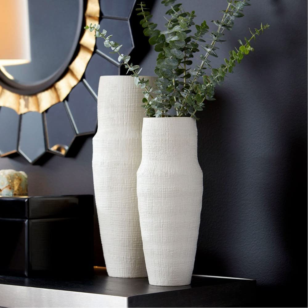Leela - 17.5 Inch Tall Ceramic Vase with 7 Inch Wide Opening - Elegant Home Decor for Living Room, Dining Table & Wedding Centerpieces
