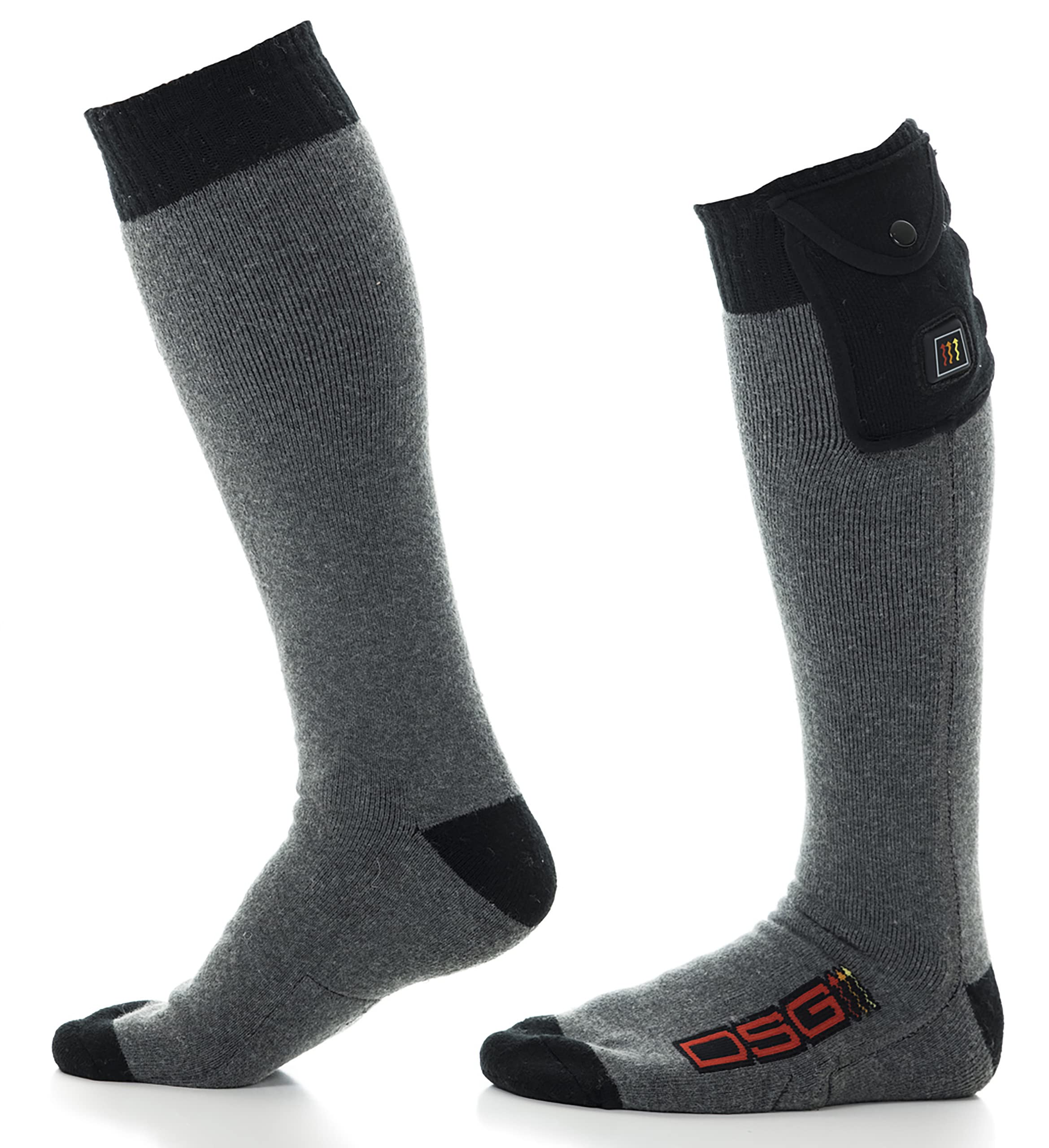 DSG Outerwear Women's 3V Wool Blend Heated Socks - Battery Powered Winter Warm Socks for Hiking, Skiing & Cold Weather Outdoor Activities