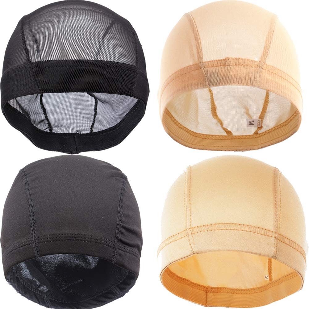 Breathable Stretch Spandex Mesh Weave Wig Cap for Making Wigs - Black Dome Liner (Perfect for Wig Making, Cosplay, and Protective Hairstyles)