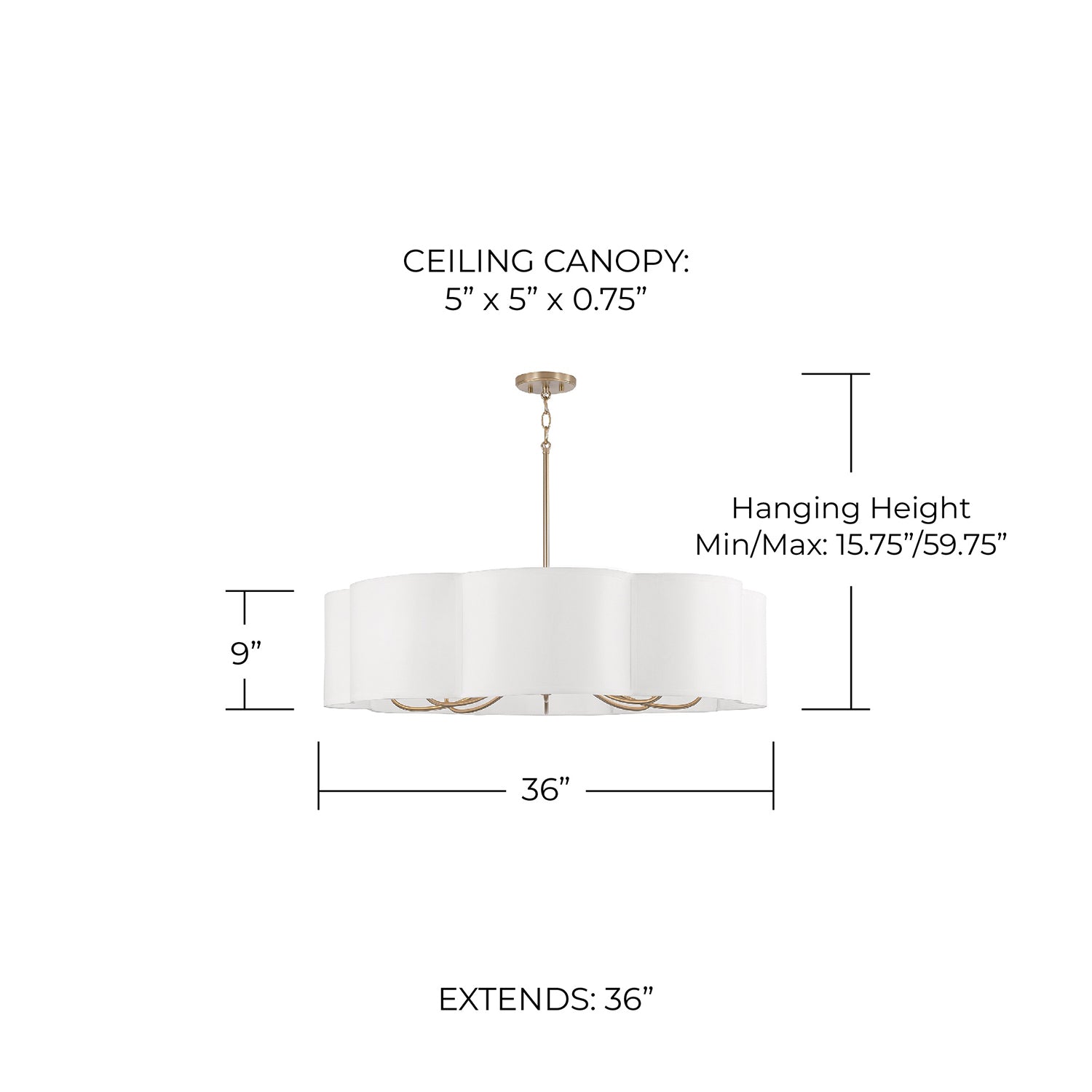 Romni Drum Chandelier - Modern Ceiling Light Fixture for Living Room, Bedroom & Dining Room - Elegant LED Pendant Lighting for Home Decor