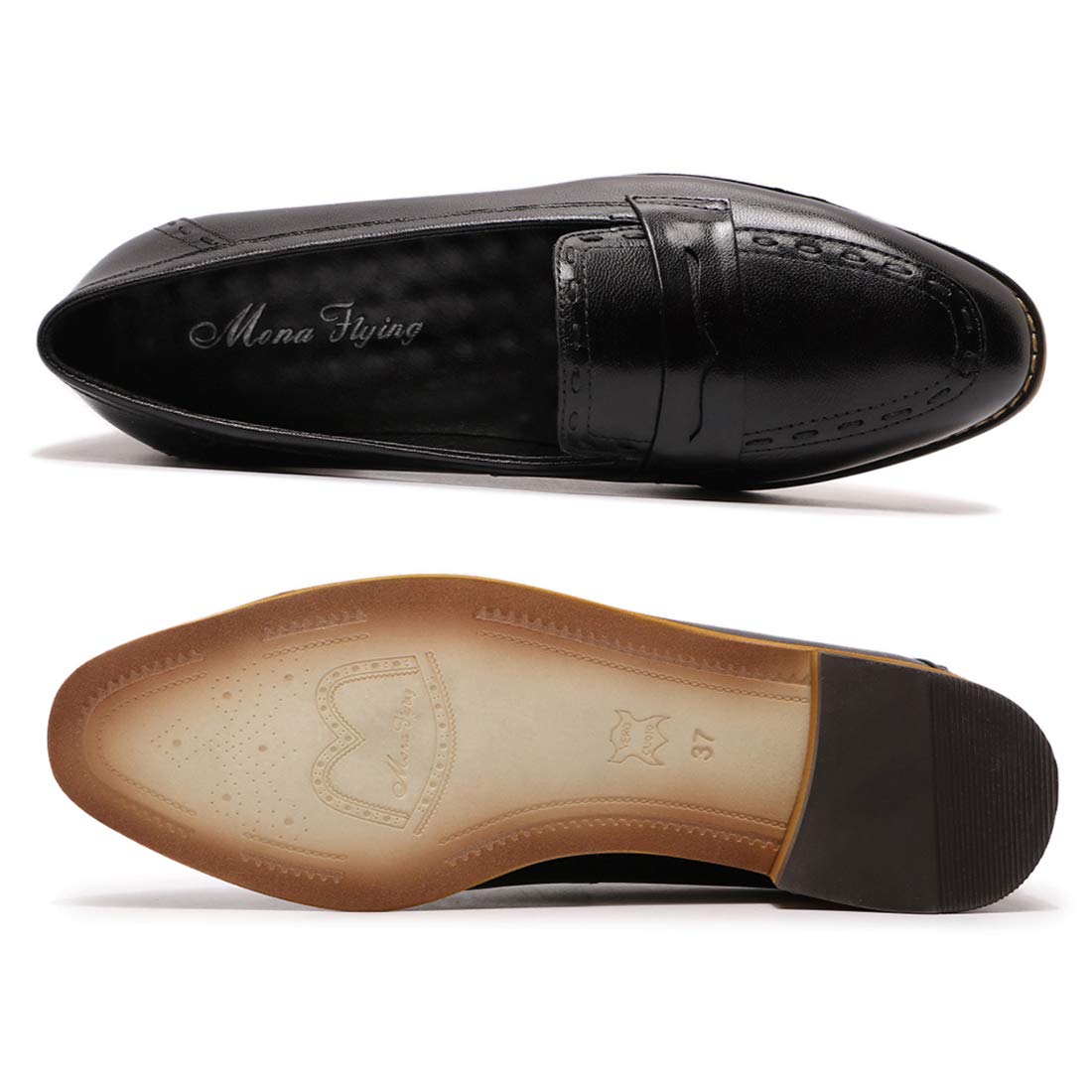 Women's Genuine Leather Penny Loafers Slip-On Flats - Comfortable Office Shoes for Professional Women & Casual Wear - Perfect for Work, Business Meetings & Everyday Outfits