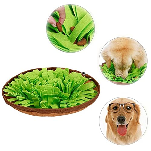 **Interactive Pet Snuffle Mat for Dogs & Cats - Slow Feeding Bowl Mat with Fun Game Design - Encourages Natural Foraging Skills & Reduces Boredom - Safe & Leak-Proof for Mess-Free Play (Brown-Green) - Perfect for Mealtime Enrichment & Mental Stimulation**