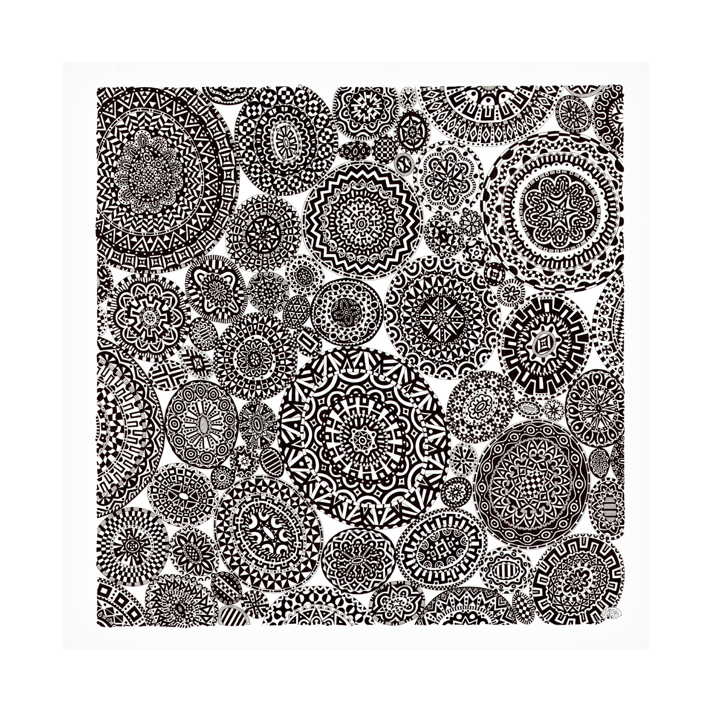 Trademark Fine Art 'Circles' by Siobhan - 24x24 Inch Modern Abstract Canvas Wall Art - Perfect for Living Room, Bedroom & Office Decor
