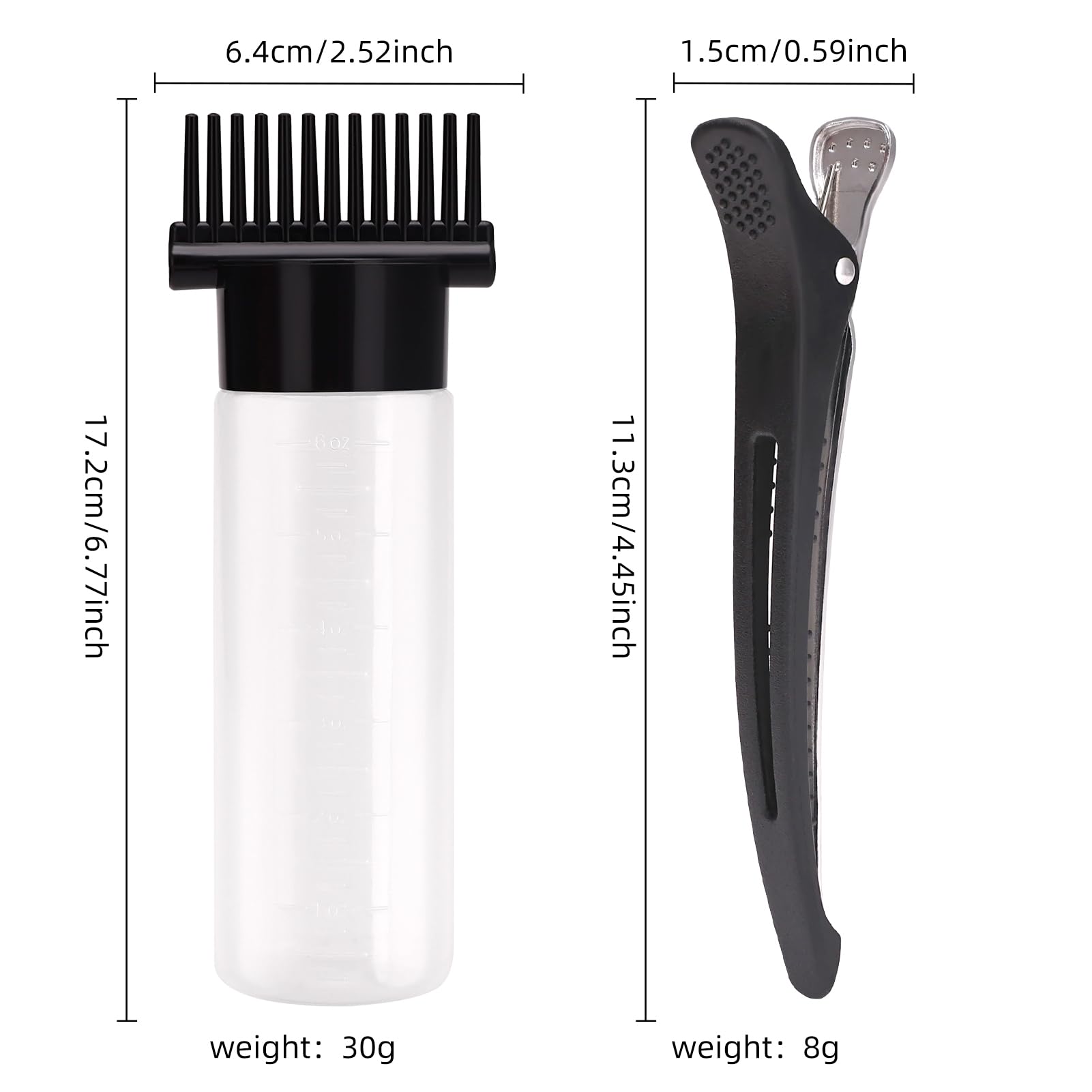 Hair Root Touch Up Comb Applicator Bottle with Graduated Scale - Professional Hair Color Dye Applicator Set for At-Home Root Touch Ups & Salon Use