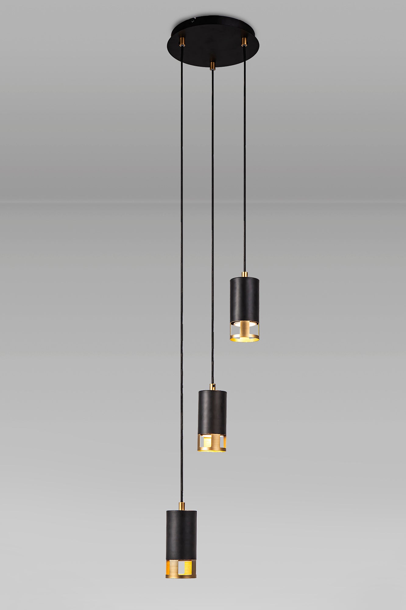 Almera 3L/5L Round Cluster Ceiling Light Fixture with GU10 Socket in Black & Gold Finish - Perfect for Living Room, Bedroom, and Dining Room Lighting