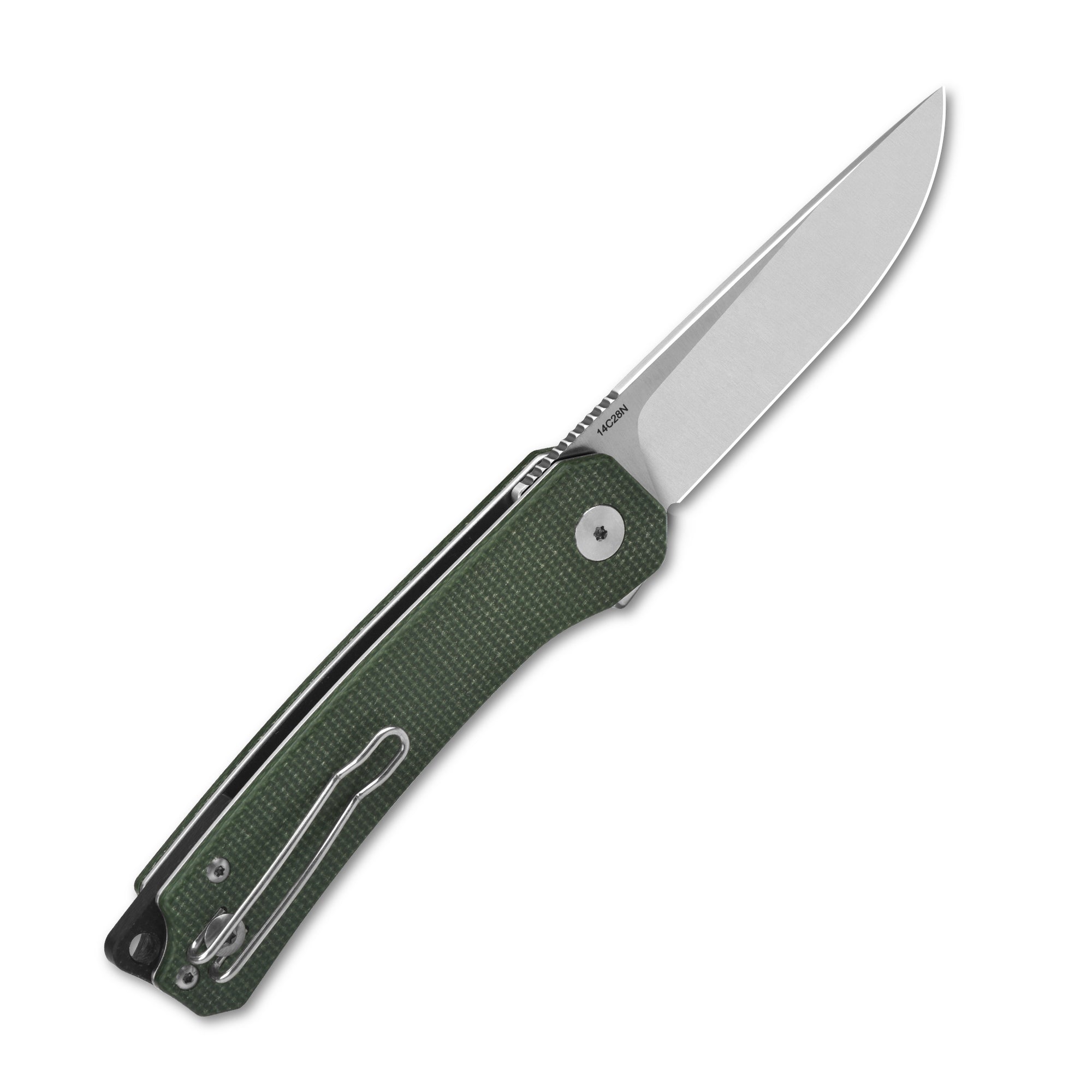 QSP Osprey Liner Lock Folding Pocket Knife - 14C28N Stainless Steel Blade with Micarta Handle - Perfect for Camping, Hiking & Everyday Carry (EDC)