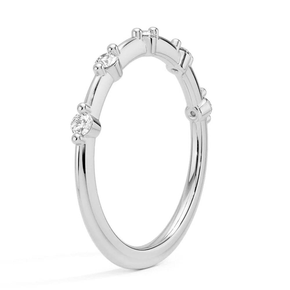Lab Grown Diamond Shared Prong Spaced Band Ring - Elegant Stackable Wedding Band for Women, Perfect for Anniversary Gifts & Everyday Wear