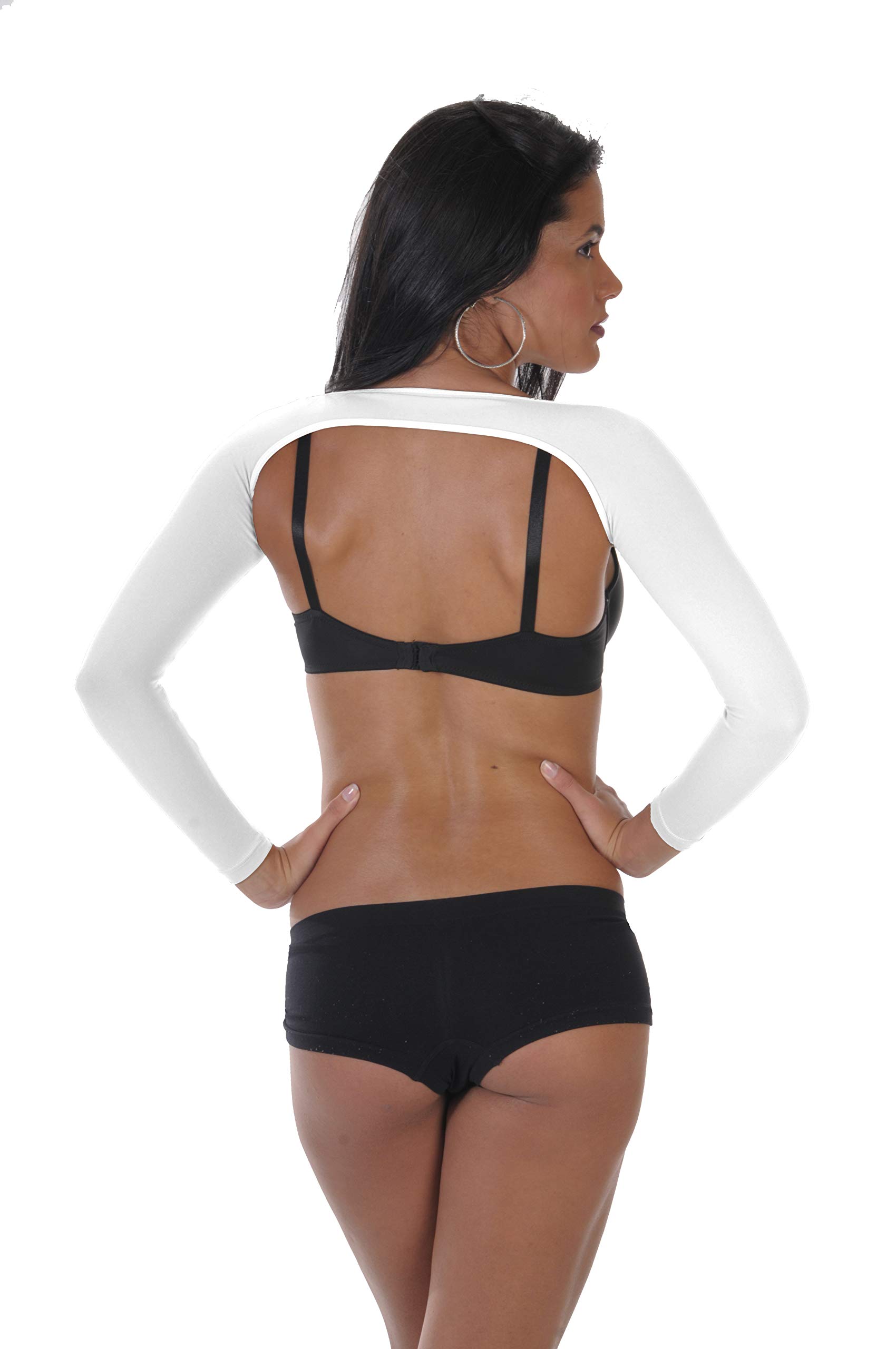 Your Contour Long Sleeve Arm Shaper - Slimming Shapewear for Arms & Thighs - White 3X - Perfect for Toning, Smoothing & Enhancing Outfits Under Dresses or Formal Wear