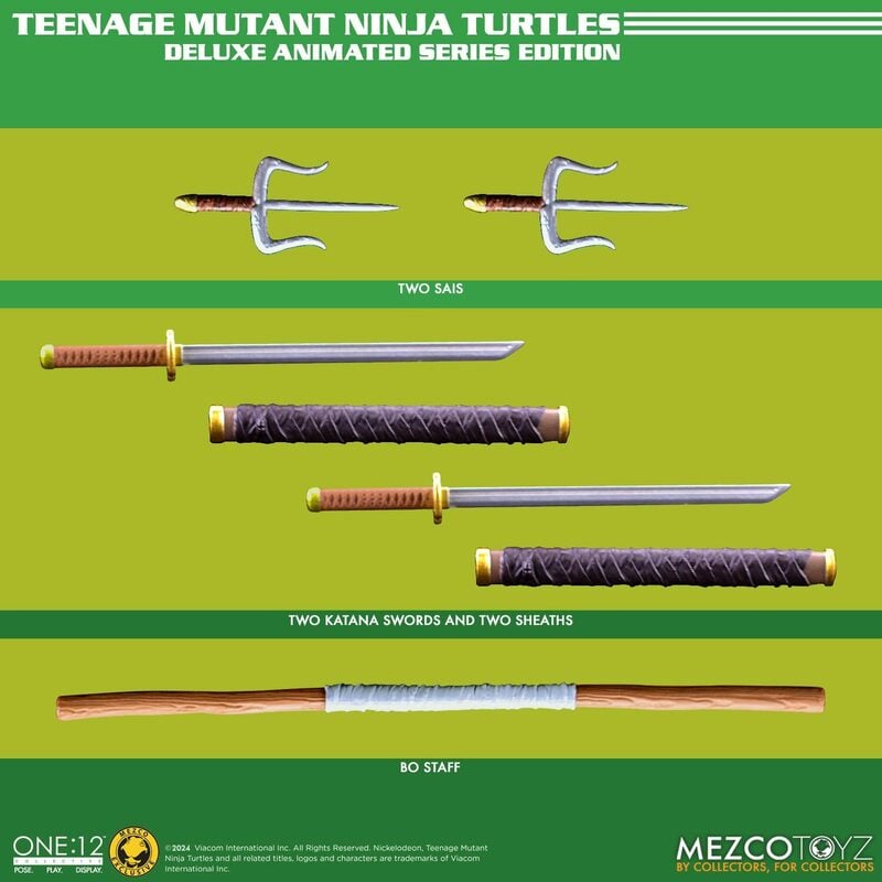 Teenage Mutant Ninja Turtles Deluxe Animated Series Action Figure - Mezco One:12 Collective - Collectible TMNT Toy for Fans & Display - Perfect for Gifts, Collections & Home Decor