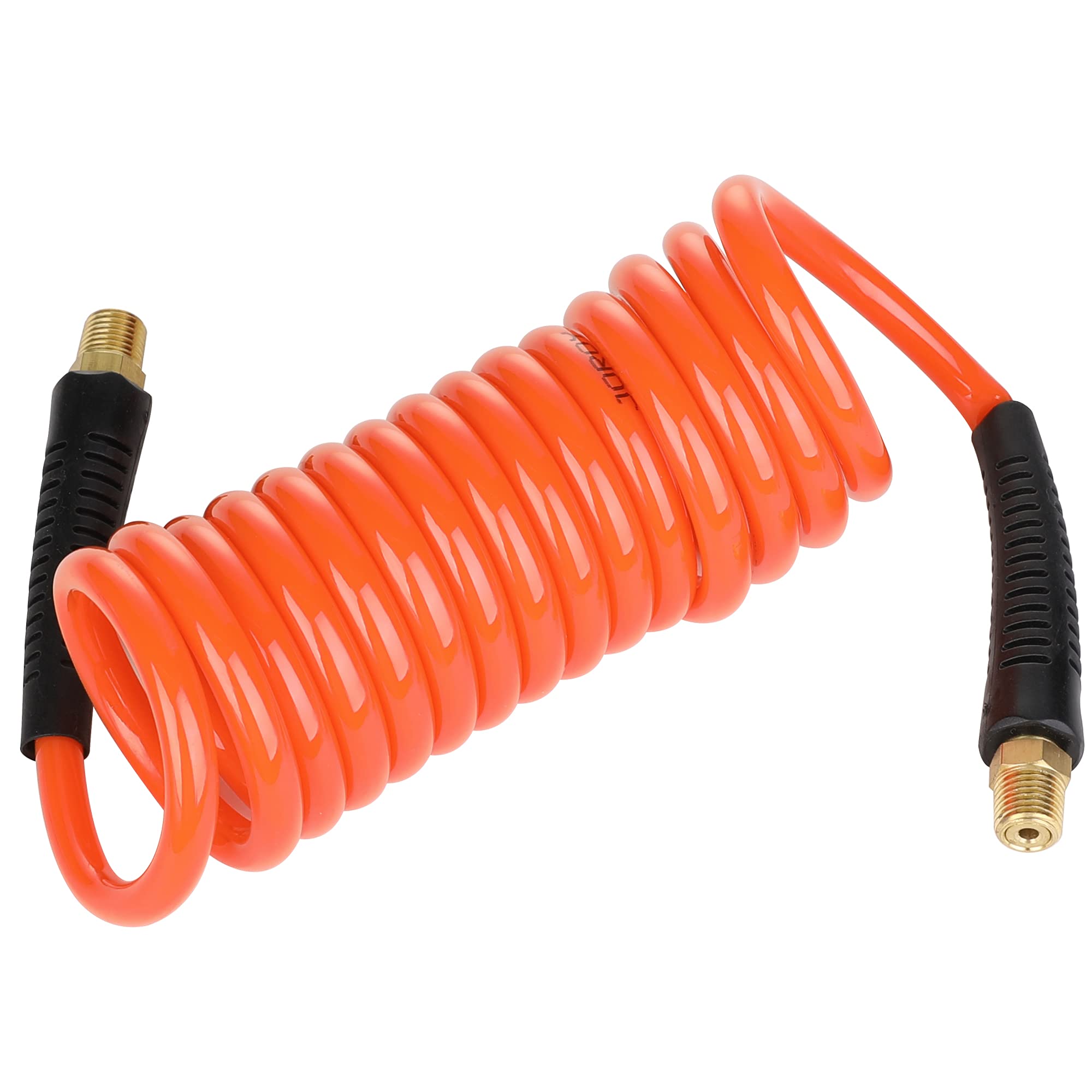 1/4 Inch x 10 Ft PU Air Hose - Polyurethane Recoil Air Compressor Hose with 1/4
