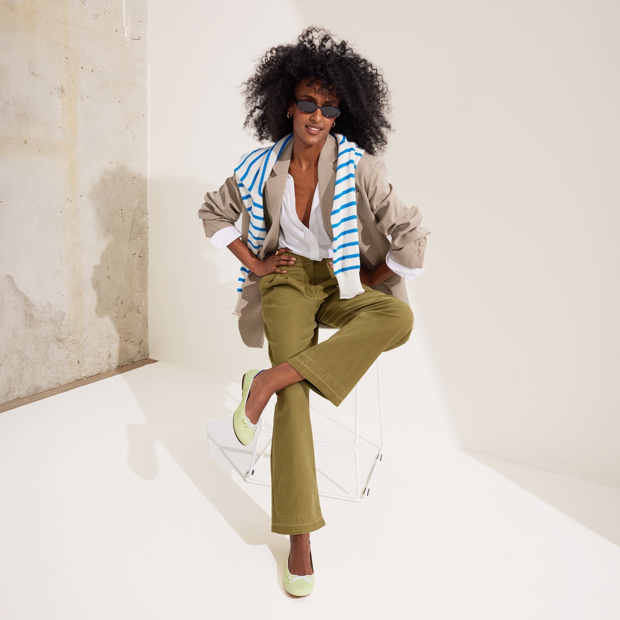 Comfortable Women's Ballet Flats in Chartreuse Green | Breathable & Lightweight for Work, Travel & Casual Wear