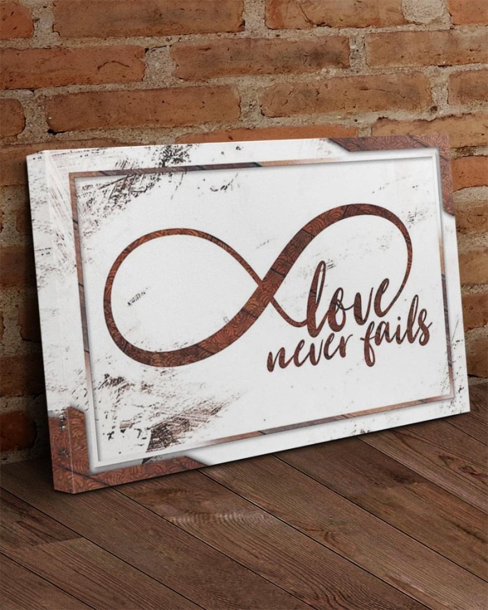 Jesus Wall Art Canvas Print - Infinity Symbol Love Never Fails Christian Home Decor, Religious Canvas Art for Living Room, Bedroom & Church