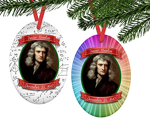 Isaac Newton Christmas Ornament - Unique Science Teacher Gift, Physics Lover Present, Geek Decor for Holidays | Perfect for Classroom, Office & Tree Decorations