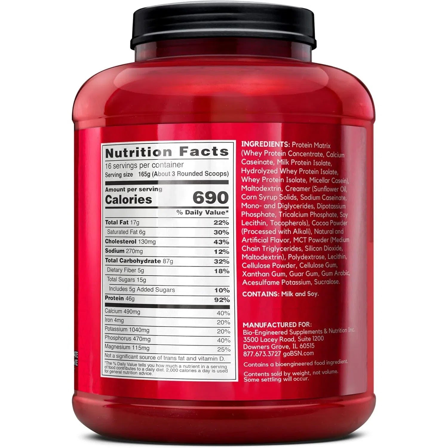 BSN TRUE MASS Weight Gainer Protein Powder - 6 lbs Chocolate Flavor for Muscle Growth & Recovery - Perfect for Bodybuilding, Post-Workout & Fitness Enthusiasts