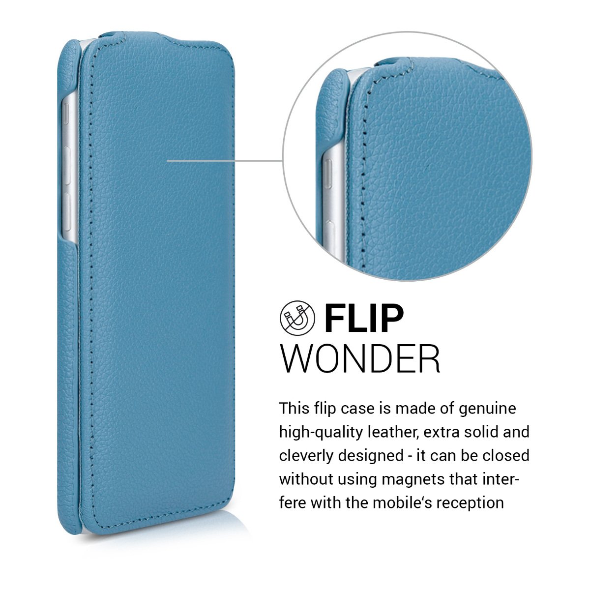 Premium Leather Flip Case for iPhone SE 2022/2020 & iPhone 8/7 - Ultra Slim Protective Cover with Card Slot (Blue) | Perfect for Business Professionals & Daily Use