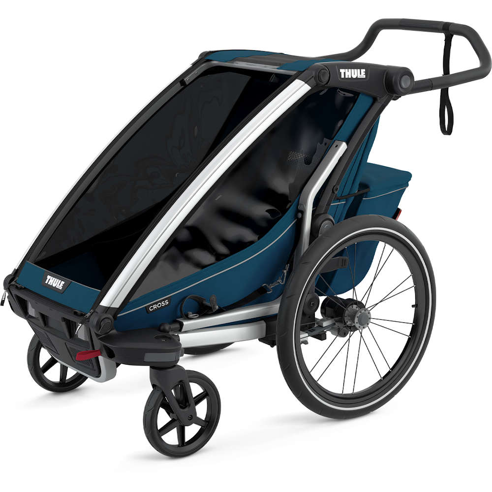 Thule Chariot Cross 2 Bike Trailer & Jogging Stroller - All-Terrain Double Child Carrier for Cycling, Running & Hiking - Lightweight & Durable Design for Active Families