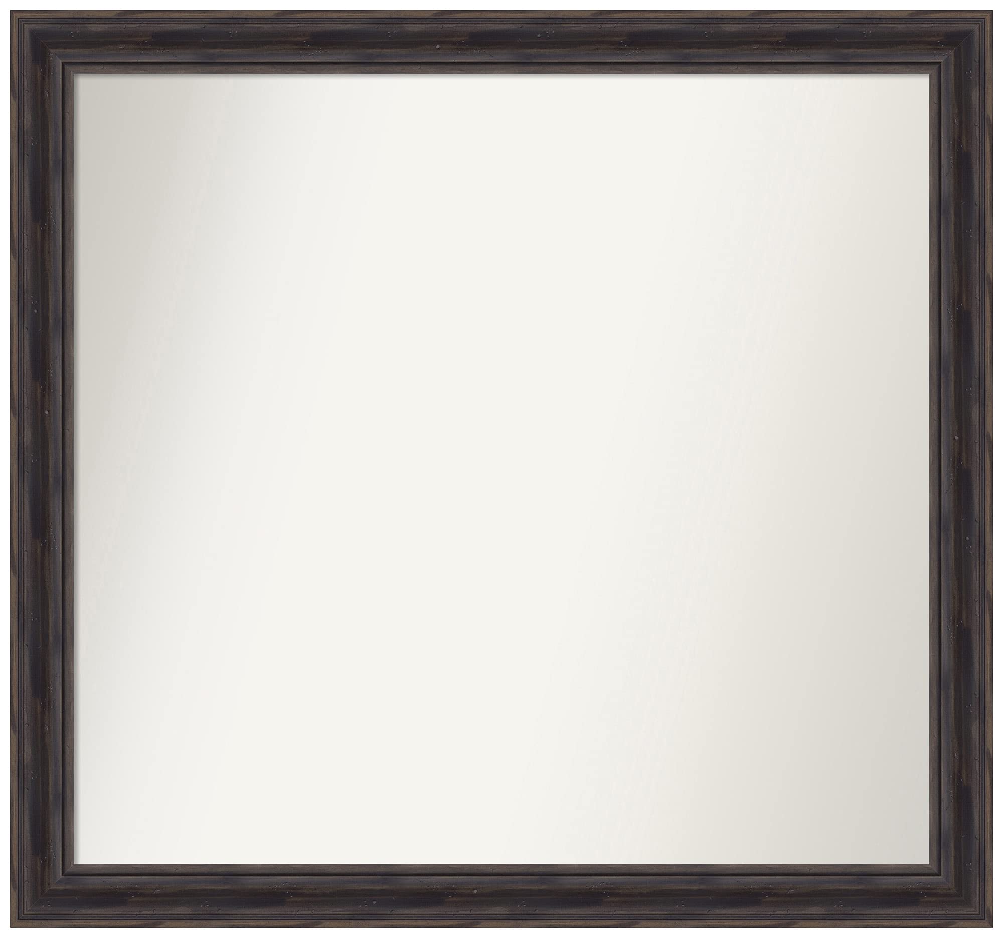Amanti Art Rustic Pine Narrow Frame Non-Beveled Custom Wall Mirror - 28.5 x 30.5 Inches, Brown - Perfect for Bathroom, Bedroom & Entryway Decor - Various Custom Sizes Available