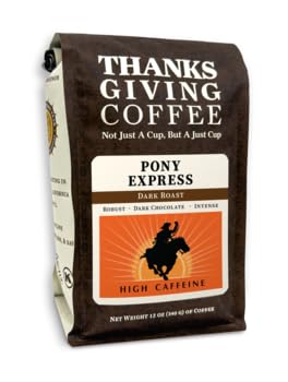 Premium Dark Roast Whole Bean Coffee - Pony Express Thanksgiving Blend - 5 lb Bag for Home Brewing, Office Use & Holiday Gifting