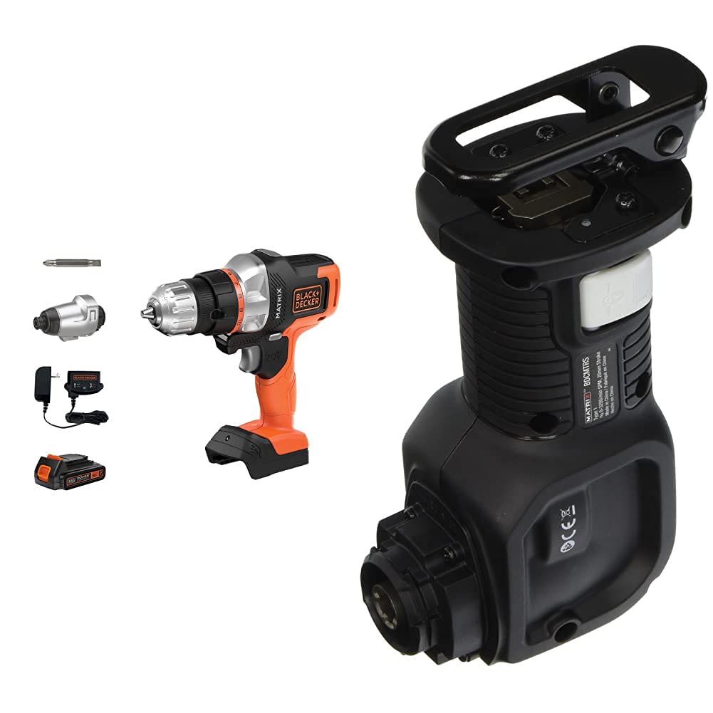 BLACK+DECKER 20V MAX Matrix Cordless Drill Combo Kit with Reciprocating Saw Attachment (BDCDMT120IA & BDCMTRS) - 2-Tool Power Tool Set for DIY Home Improvement, Woodworking, and Construction Projects