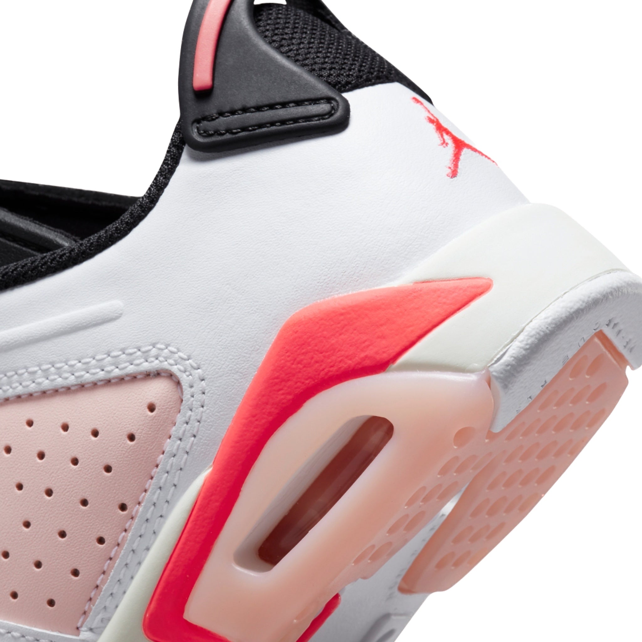 Air Jordan 6 Retro Low GS Basketball Shoes - White/Infrared/Black - Comfortable Sneakers for Girls, Kids & Teens - Perfect for Basketball, Casual Wear & Street Fashion